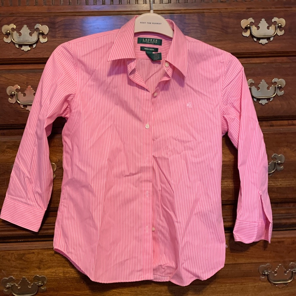 Ralph Lauren stripped pink button down